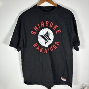 WWE Authentics Mens XL Black Short Sleeve Shinsuke Nakamura Graphic TShirt